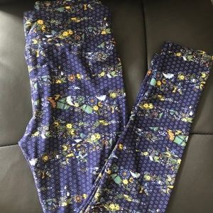 EUC- LuLaRoe Floral Leggings-OS
